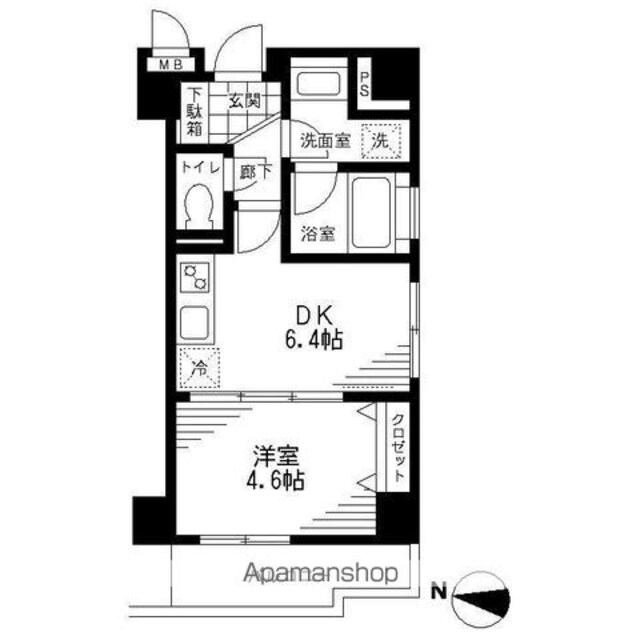 グランジュール明大前[1DK/31.75m2]の間取図