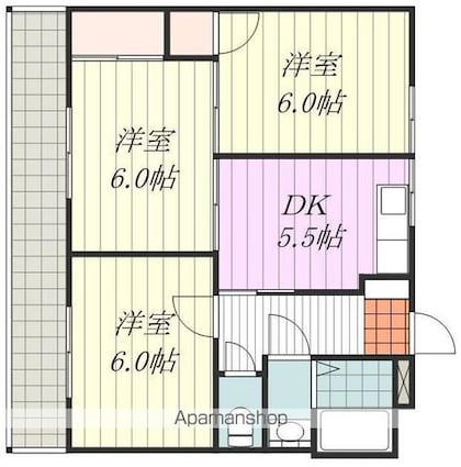 オックスフォード・サーカス土居田[3DK/52.65m2]の間取図