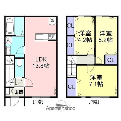 ノワール・ブラン[3LDK/72.8m2]の間取図