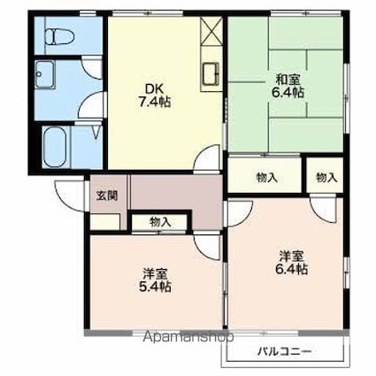 エステートＫ　Ｓ[3DK/58.6m2]の間取図