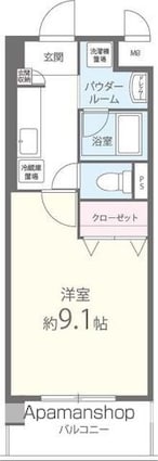 イストアール[1K/28.34m2]の間取図