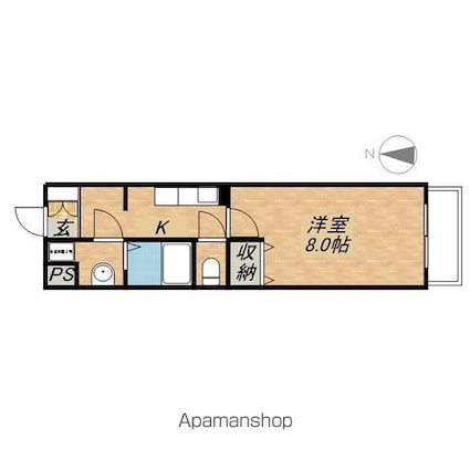 滋賀県湖南市下田[1K/27.28m2]の間取図