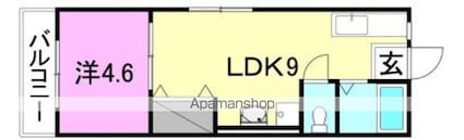 ピカデリーサーカス衣山[1LDK/26.1m2]の間取図