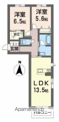 シャーメゾン　グラースⅡ[2LDK/61.78m2]の間取図