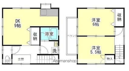 住まいるⅡ[2DK/54.64m2]の間取図