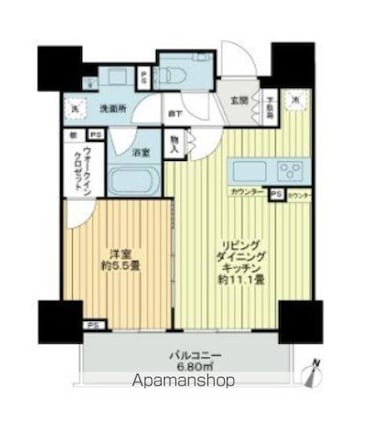 シティハウス四谷三丁目[1LDK/40.34m2]の間取図