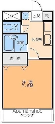 Ｓｅｌｅｎｅ壱番館[1K/25.53m2]の間取図