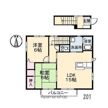 アネックス・Ⅰ　Ａ棟[2LDK/63m2]の間取図