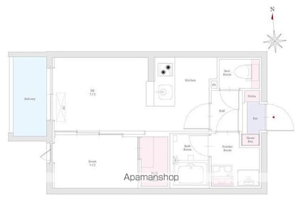 リアンレガーロ室見ステーション[1DK/29.24m2]の間取図