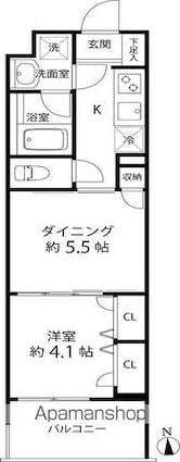 Ｄｕｏ　Ｓｔａｇｅ白金高輪[1DK/30.8m2]の間取図