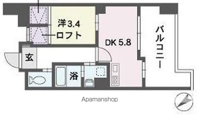 ＱＲＥＳＴ博多東Ⅱ 502 ｜ 福岡県福岡市博多区榎田１丁目10-33（賃貸マンション1DK・5階・27.79㎡） その3