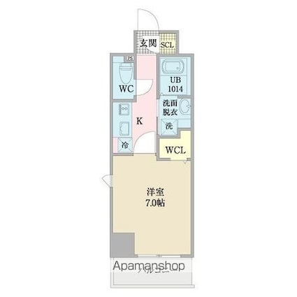 プレイズシード浅間町[1K/25.62m2]の間取図