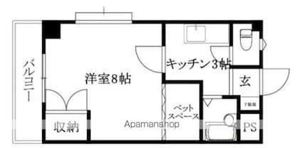 サンテラスＴ[1K/27.88m2]の間取図