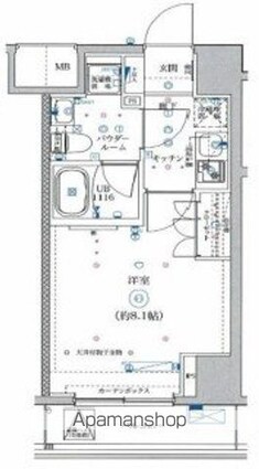 東京都練馬区桜台４丁目[1K/25.91m2]の間取図