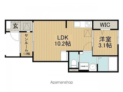 サニーガーデンＲ　Ｂ[1LDK/36.25m2]の間取図