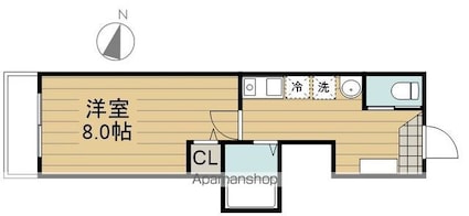 クラブレジデンス東青梅[1K/24.84m2]の間取図