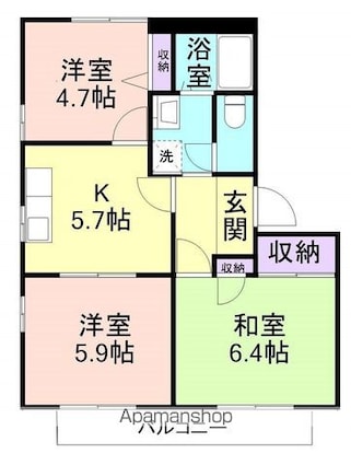フォーレスローカット[3DK/50.09m2]の間取図
