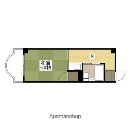 サンコーポ松ヶ峰[1K/21m2]の間取図