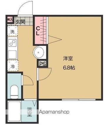 ｃｈａｐｔｅｒ　ＫＡＳＨＩＷＡ[1K/22.73m2]の間取図