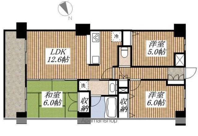 国立市青柳のマンションの間取り