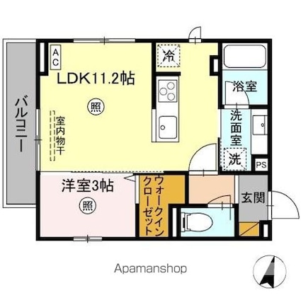 プラデーラ[1LDK/35.38m2]の間取図