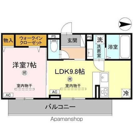 Ｄ’ｓ　Ｇａｌｌｅｒｙ[1LDK/41.75m2]の間取図