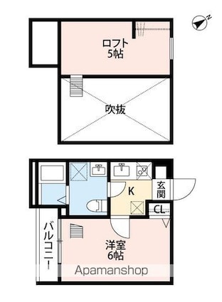 ブルーレース千葉[1K/20.11m2]の間取図