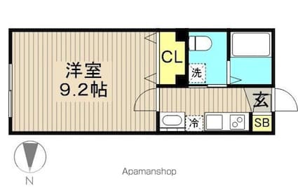 パインヒル１８[1K/25.2m2]の間取図