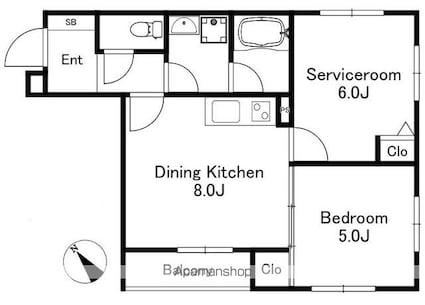 ＫＡＳＨＩＷＡ　ＰＬＡＣＥ[2DK/42.56m2]の間取図