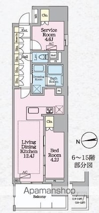 ラグゼナ八王子寺町[1SLDK/52.54m2]の間取図