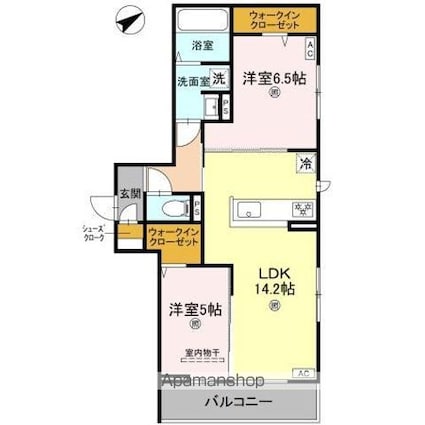 パサログランデ永代町[2LDK/61.38m2]の間取図