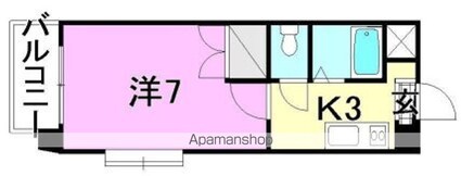 メゾン桑原[1K/21.45m2]の間取図