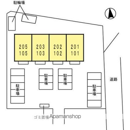 ヴィラコートＪ２[2DK/54.02m2]の駐車場