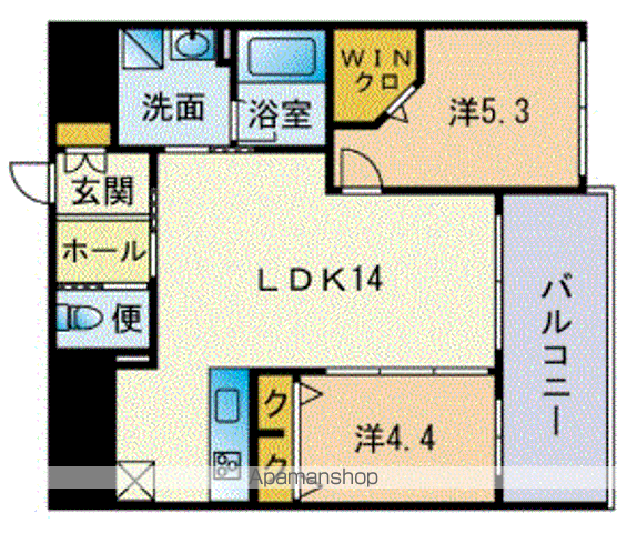 オーク大濠西の間取り