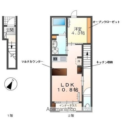 Ｗｏｏｄｓｔｏｃｋ　Ｎｅｓｔ[1LDK/41.32m2]の間取図