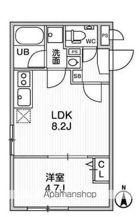 ＴＨＥ　ＰＡＬＭＳ三鷹Ⅱ[1LDK/29.64m2]の間取図