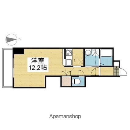 フォレスト・タワー[1R/28.8m2]の間取図