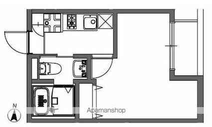 モダンラフォンテ徳丸[1K/19.37m2]の間取図