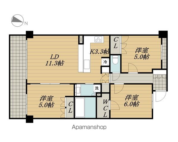 【立川市柏町のマンションの間取り】