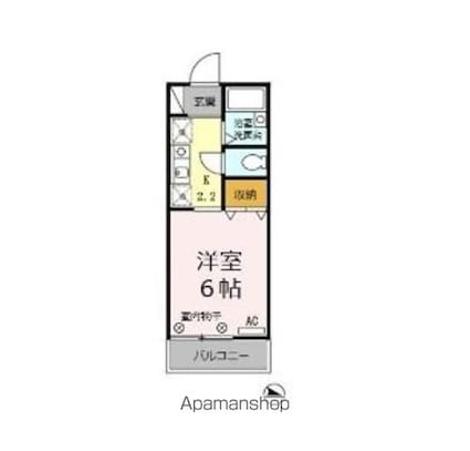 東京都立川市幸町３丁目[1K/20.3m2]の間取図