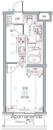 クレヴィスタ成増Ⅱ[1K/25.6m2]の間取図