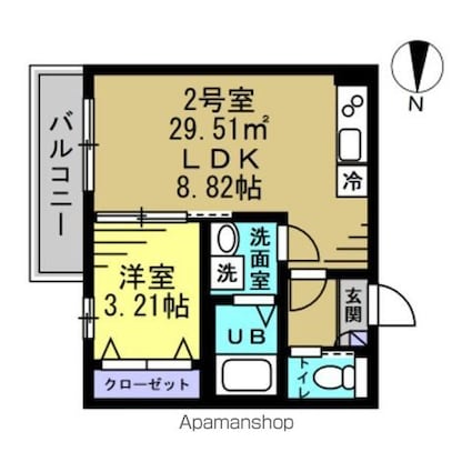 ＡＪ千葉寺００３[1LDK/29.51m2]の間取図