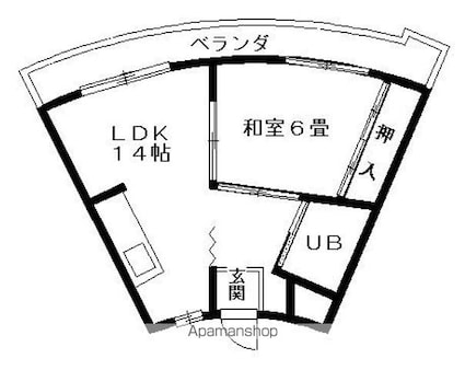 レドンダカサ玉川[2DK/37.79m2]の間取図