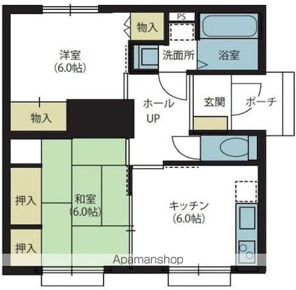 東京都杉並区堀ノ内２丁目[2DK/54.33m2]の間取図