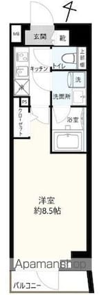 メインステージ板橋志村Ⅱ[1K/25.36m2]の間取図