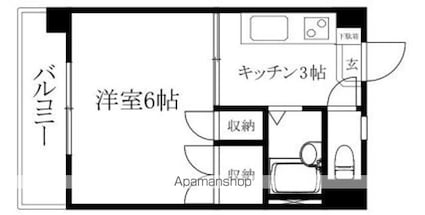 エミグランド清水町[1K/24m2]の間取図