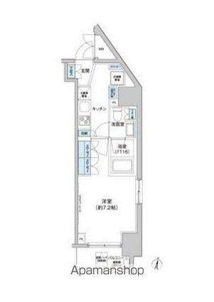 パークキューブ西新宿[1K/26.29m2]の間取図
