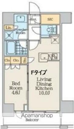 クレストコート中野富士見町[1LDK/37.08m2]の間取図