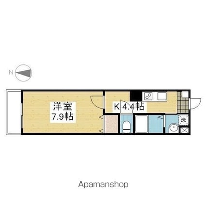 エル・ミオーレ清水町[1K/28.5m2]の間取図
