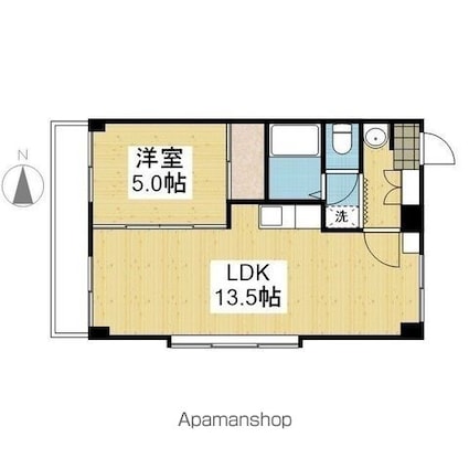 ＣＡＳＡ　ＦＥＬＩＺ[1LDK/43.2m2]の間取図